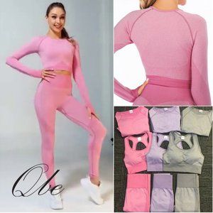 Qbe Women Yoga Crop Legging Pant  & Long Sleeve